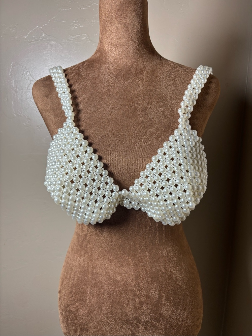 Pearl Beaded Bralette - White